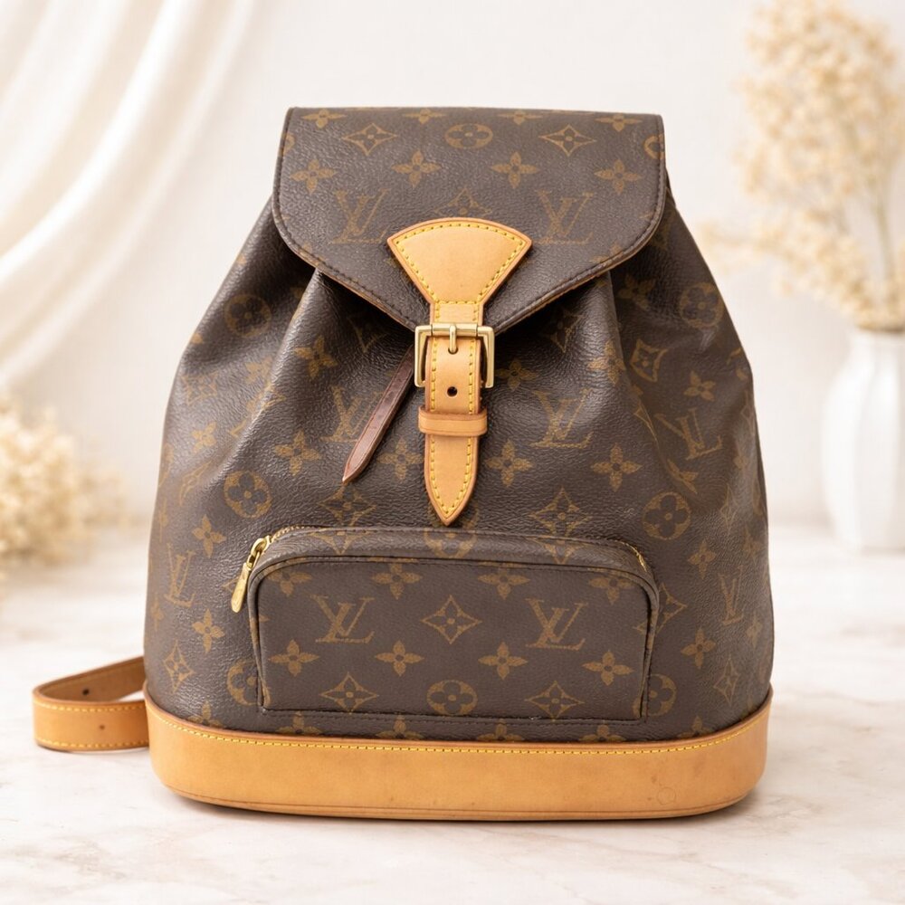 Authentic Louis Vuitton Montsouris MM Backpack Monogram Bag